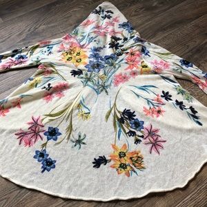 Anthropologie Knitted & Knotted Floral Cardigan